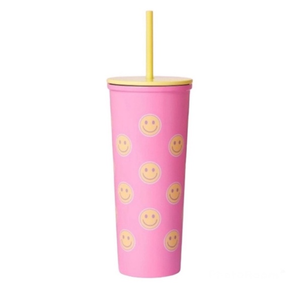 Stoney Clover Lane x Target Pink Tumbler with Smiley Faces - Picture 1 of 7
